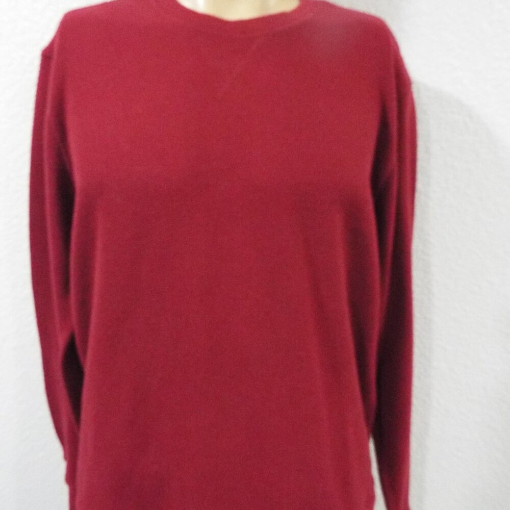Banana Republic Maroon Waffle Crew Neck Long Sleeve Men's Sweater Size L